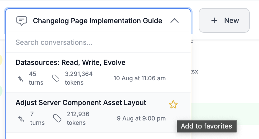 Conversation Selector with Search