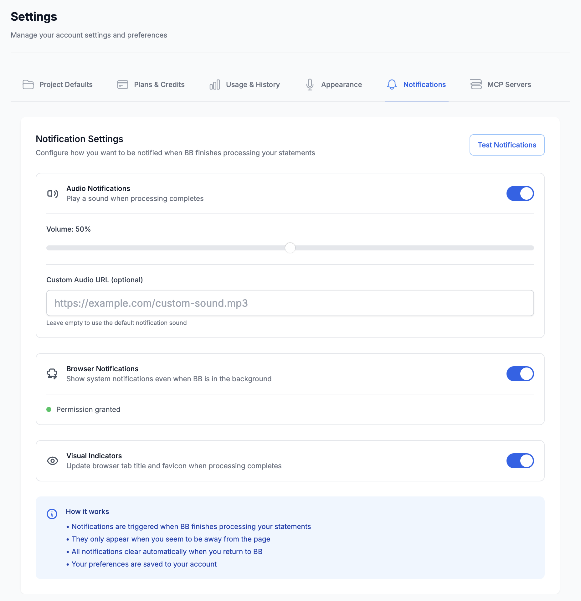 Notification Settings