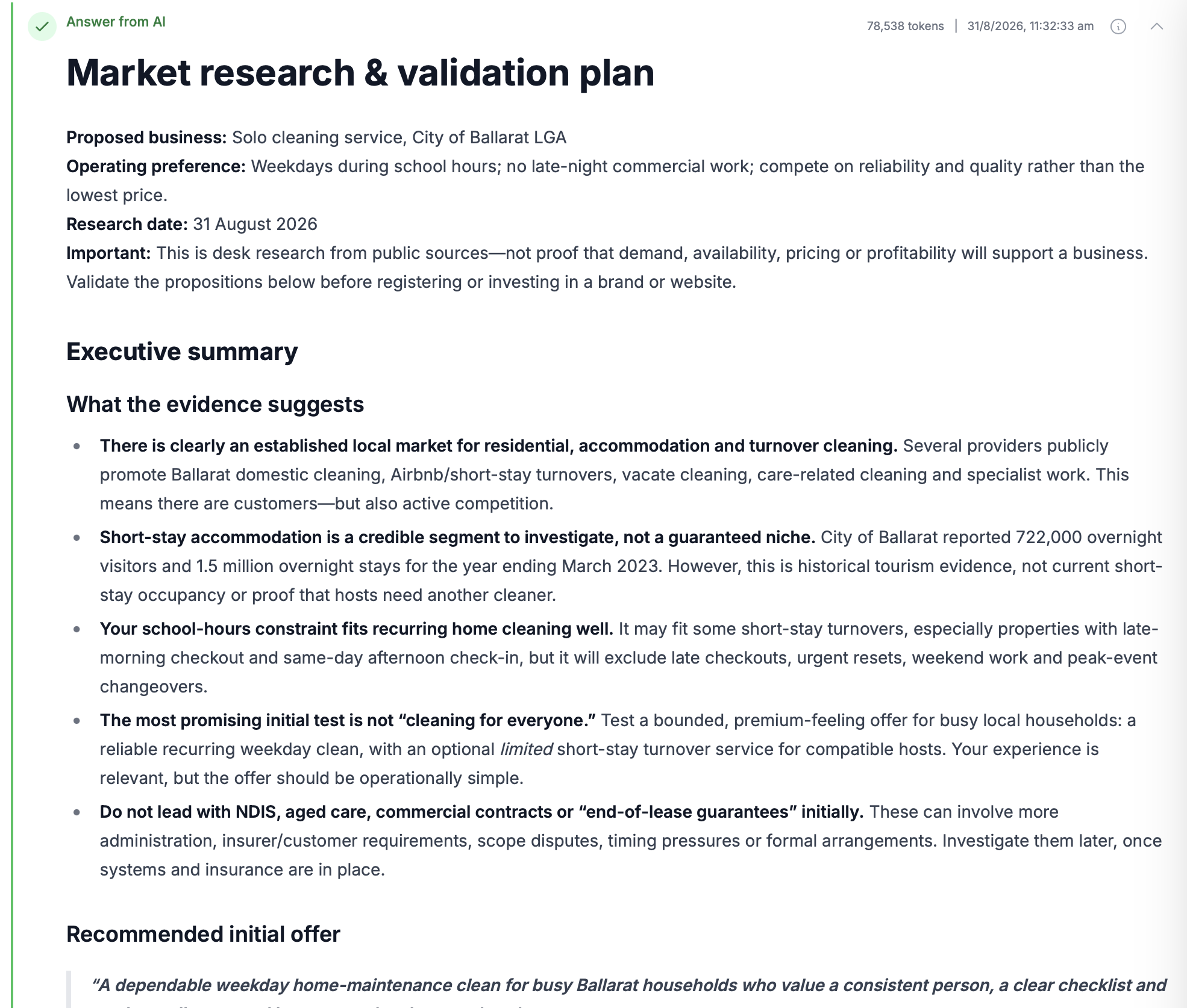 Example Beyond Better research report