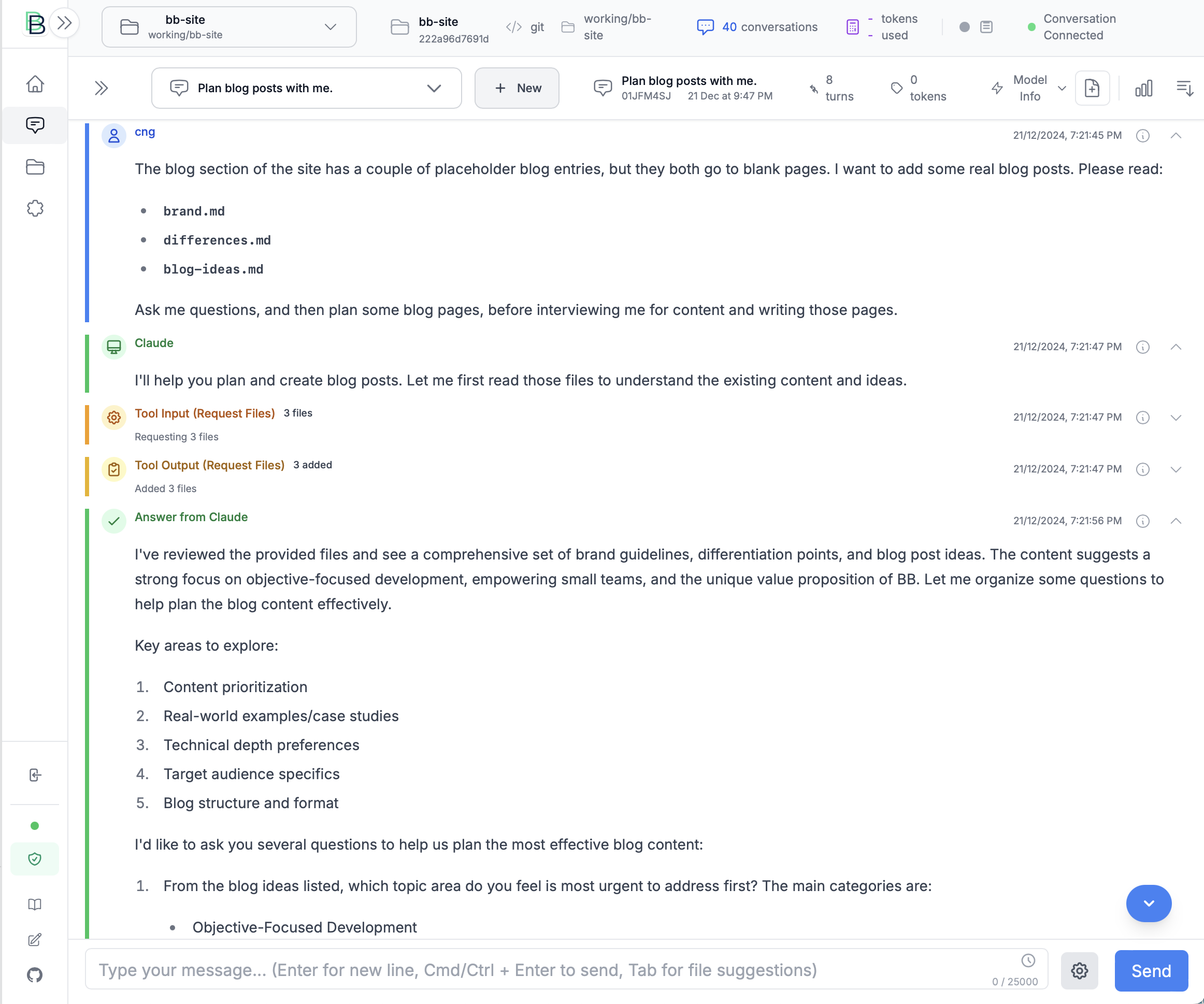 Blog Planning Conversation